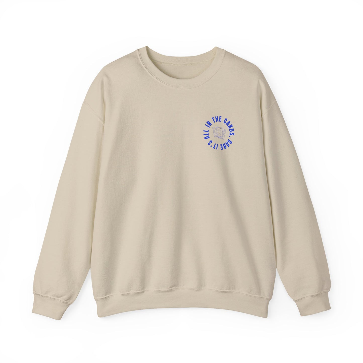 Cozy Unisex Crewneck Sweatshirt, Trust in Cards Design