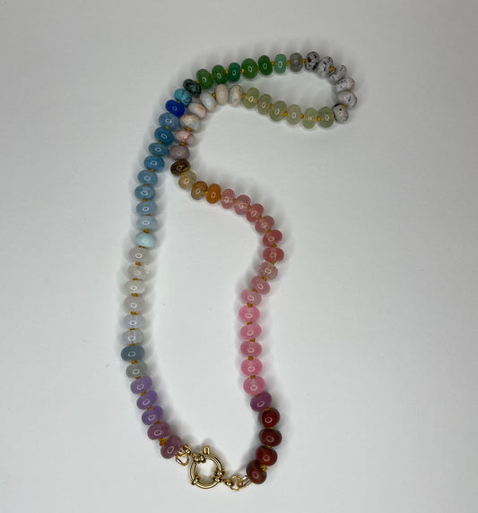 Painted Skies Rainbow Gemstone Necklace
