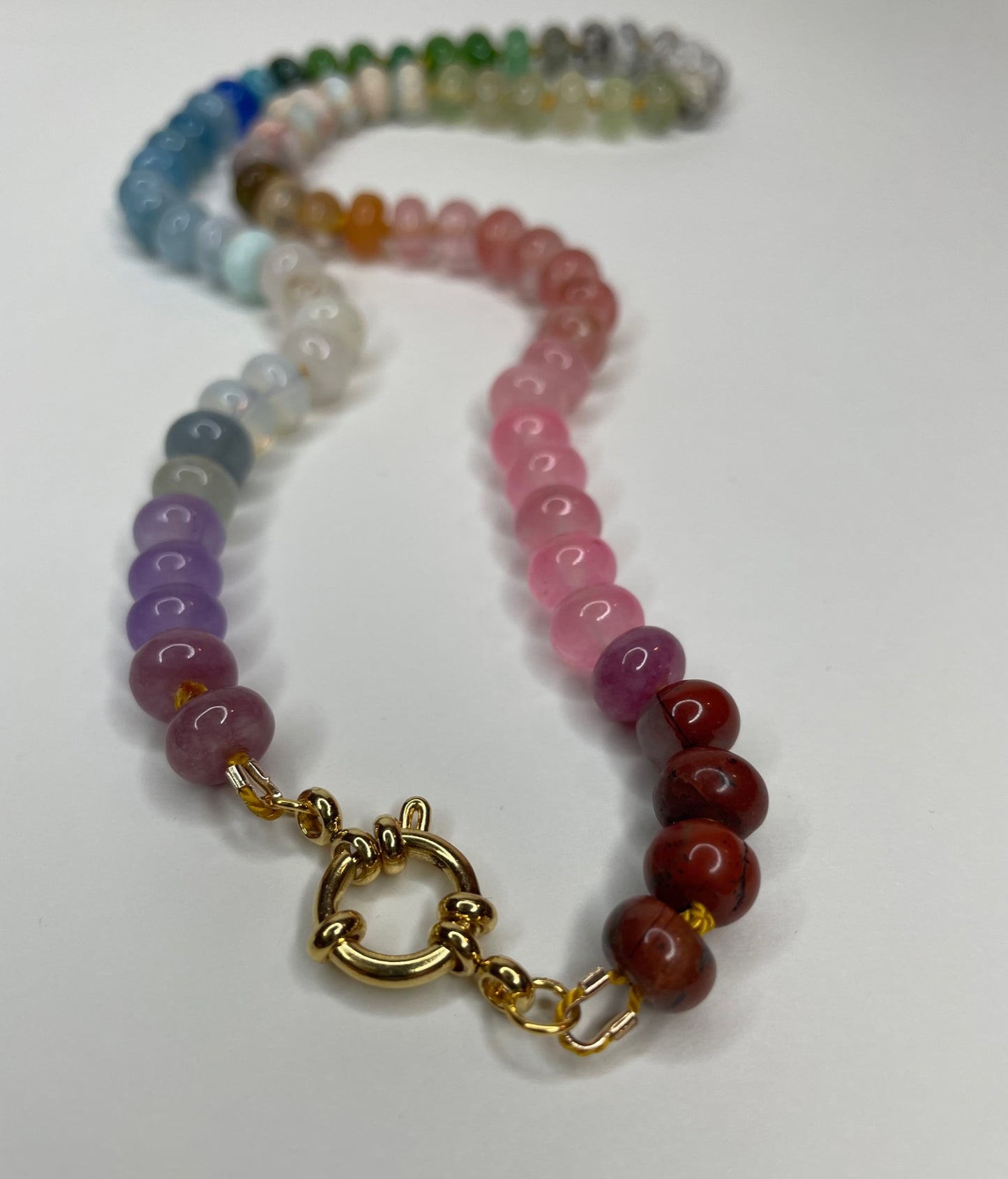 Painted Skies Rainbow Gemstone Necklace