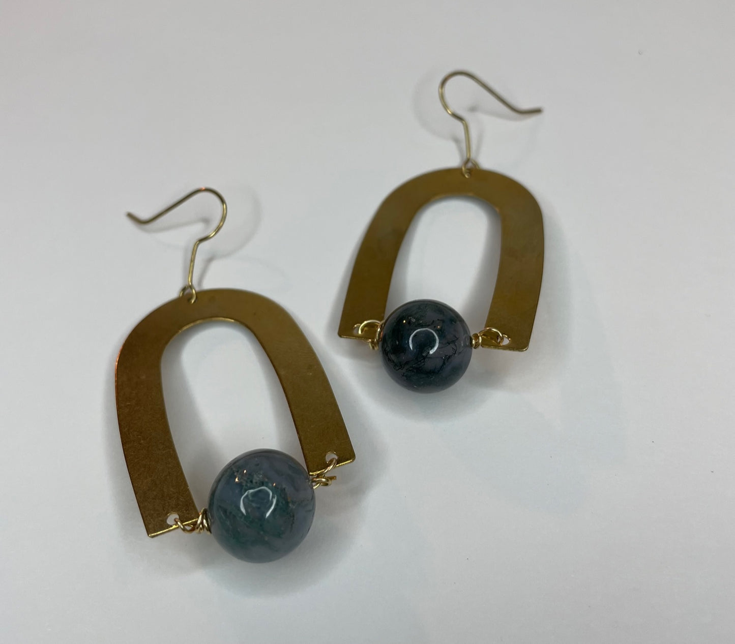 Moss + Metal Earring