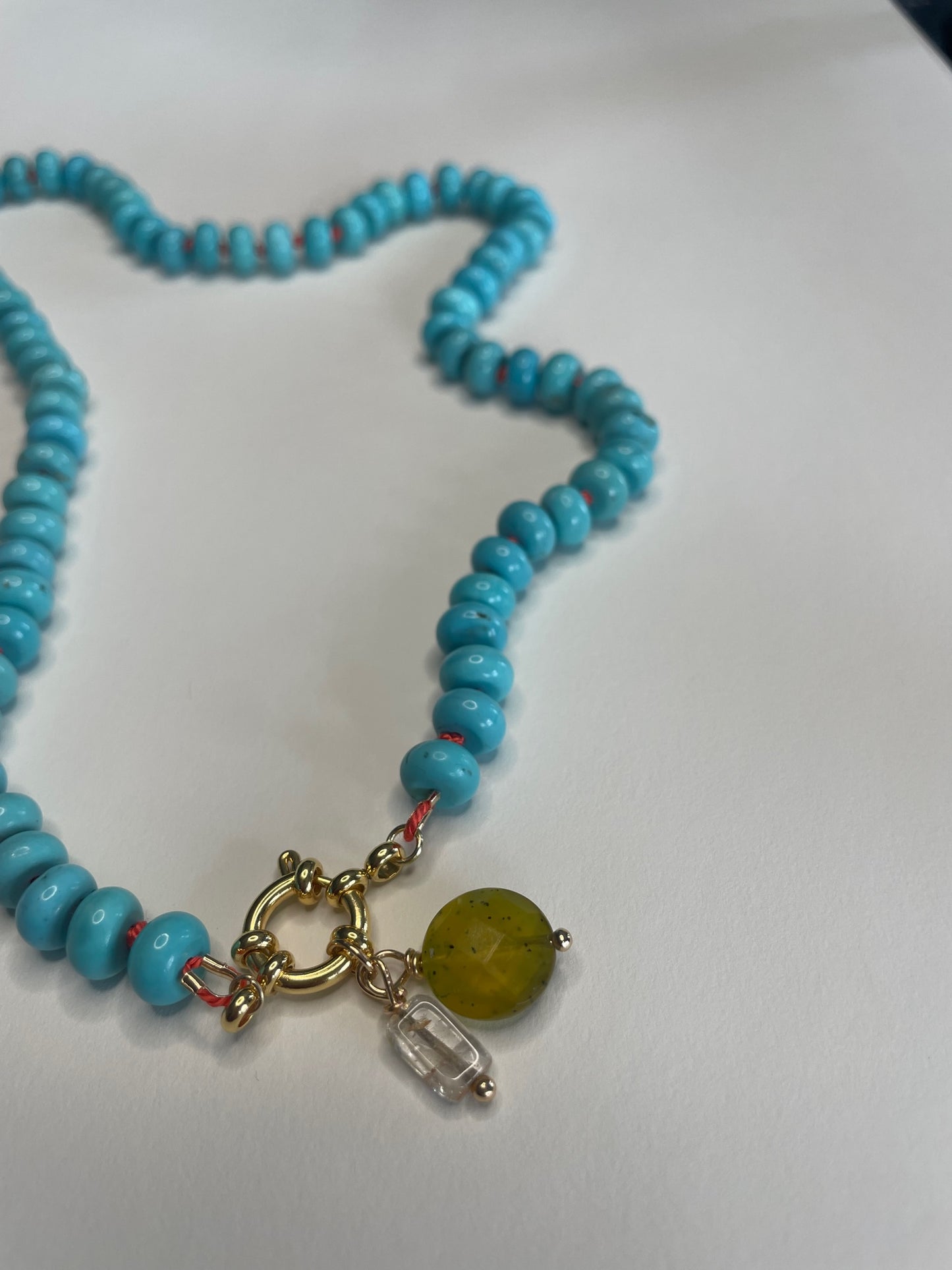 Turquoise Charm Gemstone Necklace