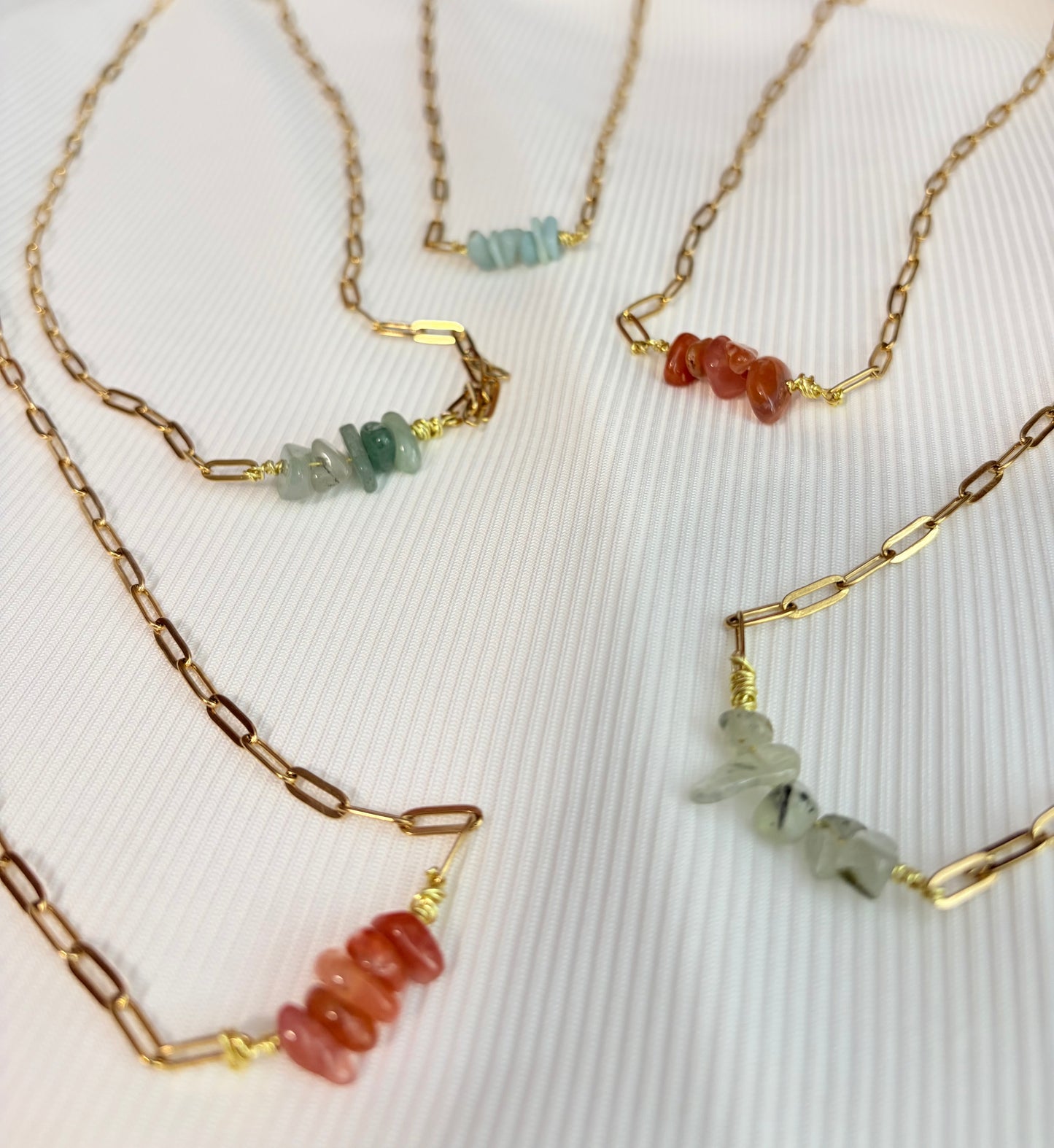 Raw Edge Collection: Polished Stone Fragment Necklaces
